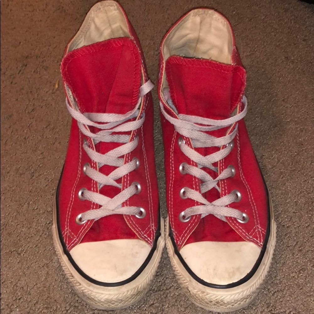 Red high top converse